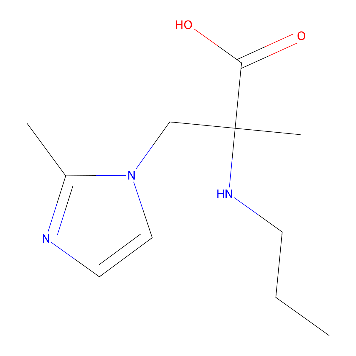 2-Methyl-3-(2-methyl-1h-imidazol-1-yl)-2-(propylamino)propanoic acid molecular structure, CAS 1250815-69-0