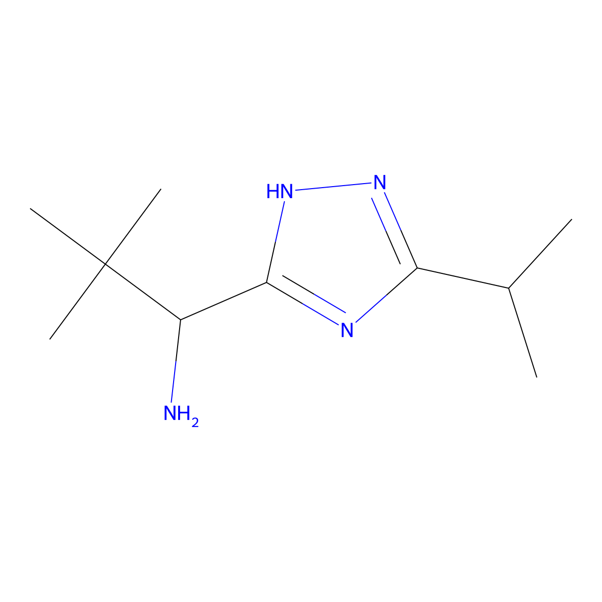 1-(5-Isopropyl-1h-1,2,4-triazol-3-yl)-2,2-dimethylpropan-1-amine molecular structure, CAS 1250815-77-0