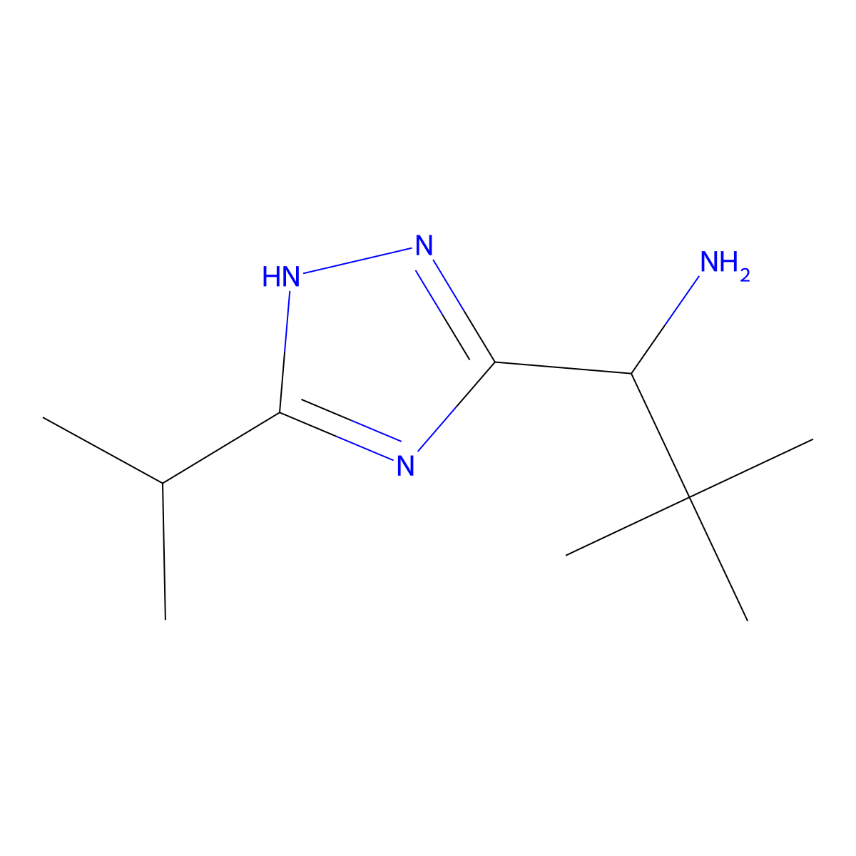1-(5-Isopropyl-1h-1,2,4-triazol-3-yl)-2,2-dimethylpropan-1-amine molecular structure, CAS 1250815-77-0