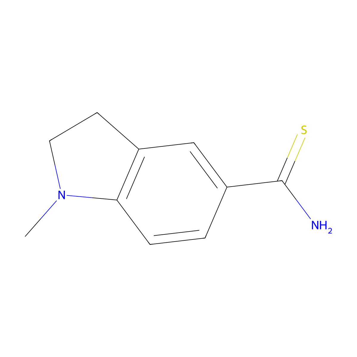 1-Methyl-2,3-dihydro-1H-indole-5-carbothioamide molecular structure, CAS 1250816-13-7