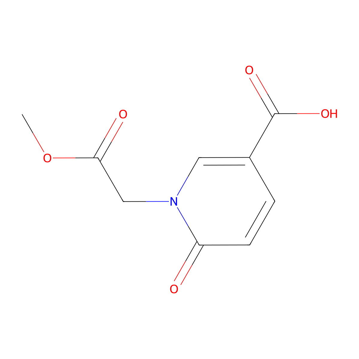 1-(2-Methoxy-2-oxoethyl)-6-oxo-1,6-dihydropyridine-3-carboxylic acid molecular structure, CAS 1250816-88-6