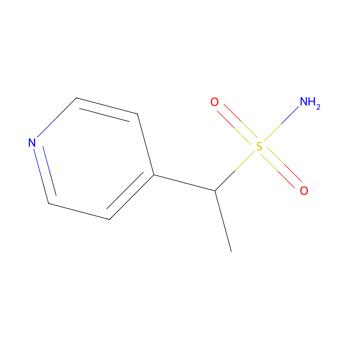 1-(Pyridin-4-yl)ethane-1-sulfonamide molecular structure, CAS 1250821-89-6