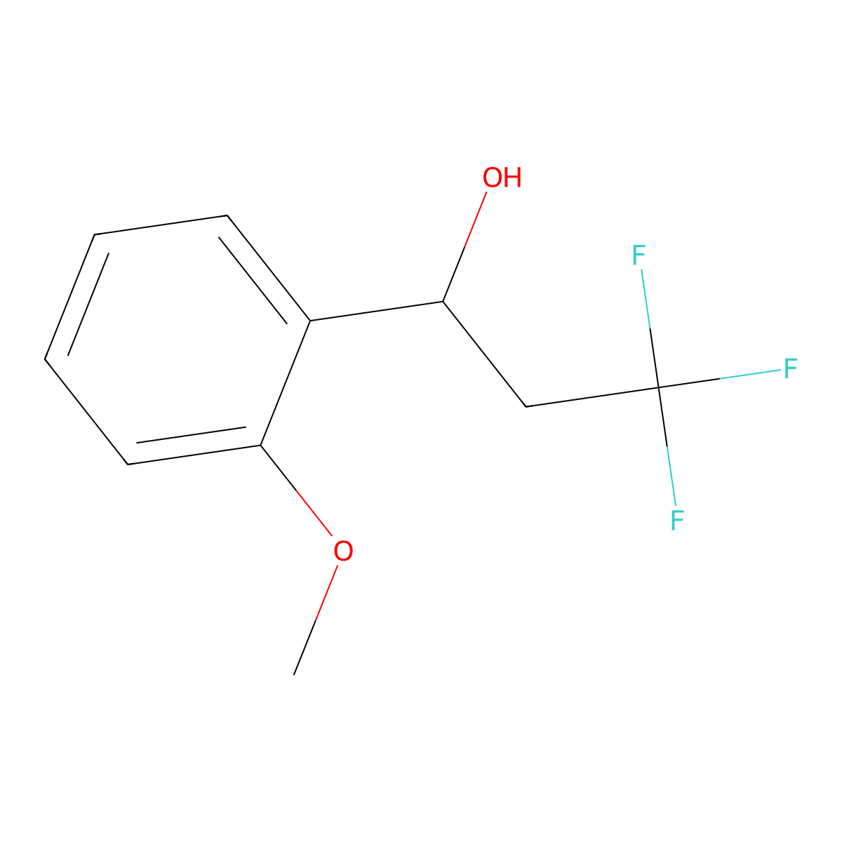 3,3,3-Trifluoro-1-(2-methoxyphenyl)propan-1-ol molecular structure, CAS 1250822-25-3