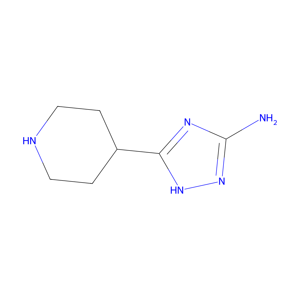 3-(piperidin-4-yl)-1H-1,2,4-triazol-5-amine molecular structure, CAS 1250823-11-0