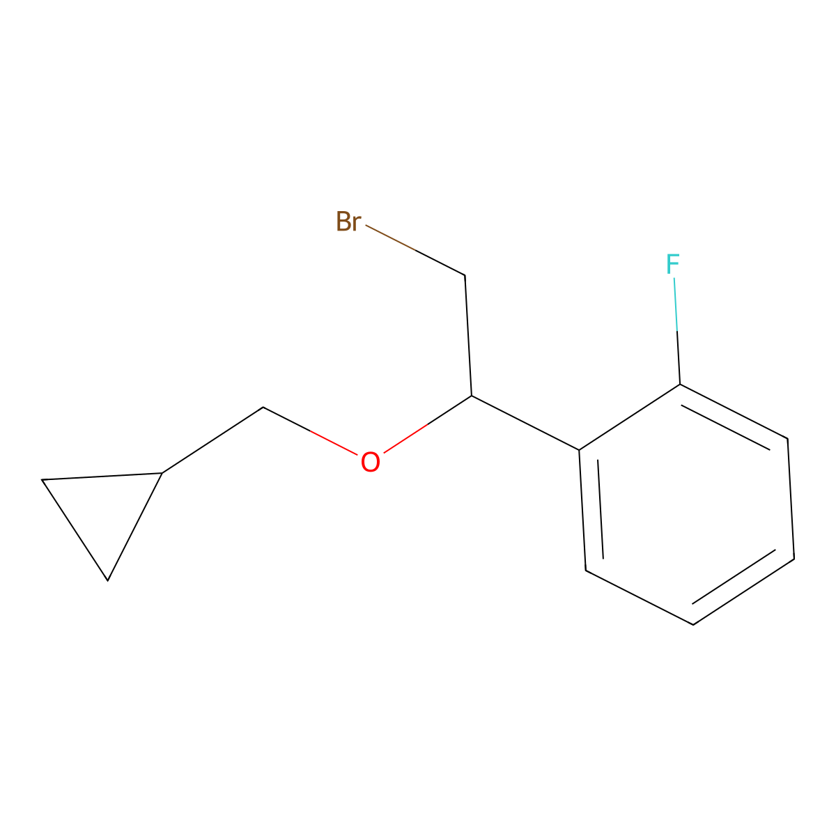 1-(2-Bromo-1-(cyclopropylmethoxy)ethyl)-2-fluorobenzene molecular structure, CAS 1250823-53-0