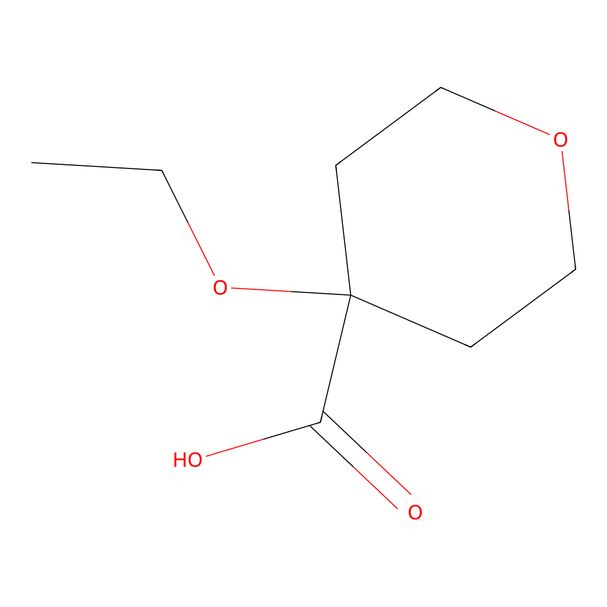 4-Ethoxyoxane-4-carboxylic acid molecular structure, CAS 1250823-60-9
