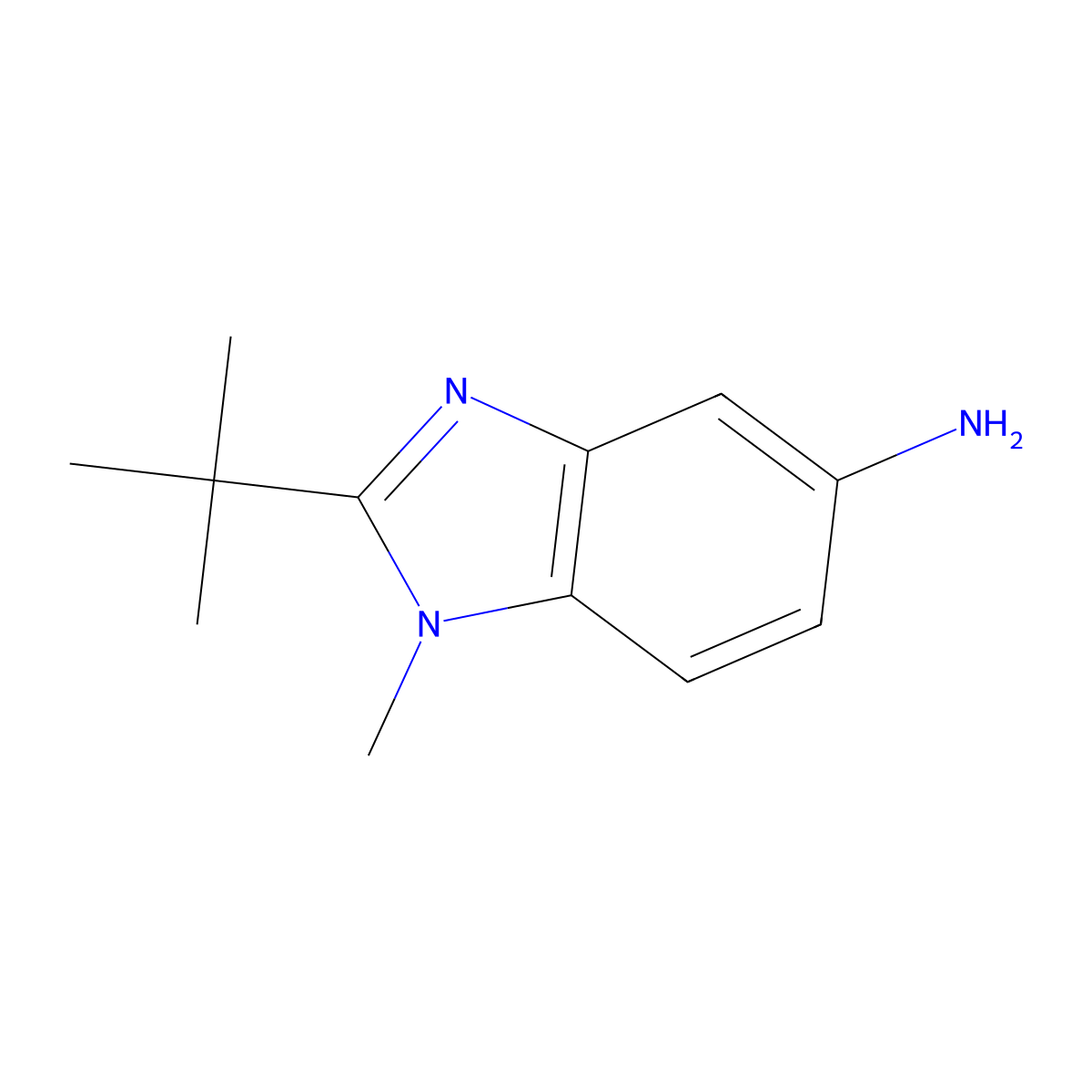 2-tert-butyl-1-methyl-1H-1,3-benzodiazol-5-amine molecular structure, CAS 1250823-86-9