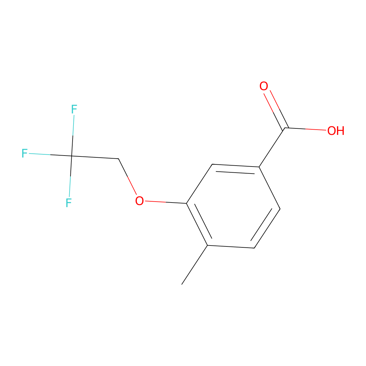 4-Methyl-3-(2,2,2-trifluoroethoxy)benzoic acid molecular structure, CAS 1250827-14-5