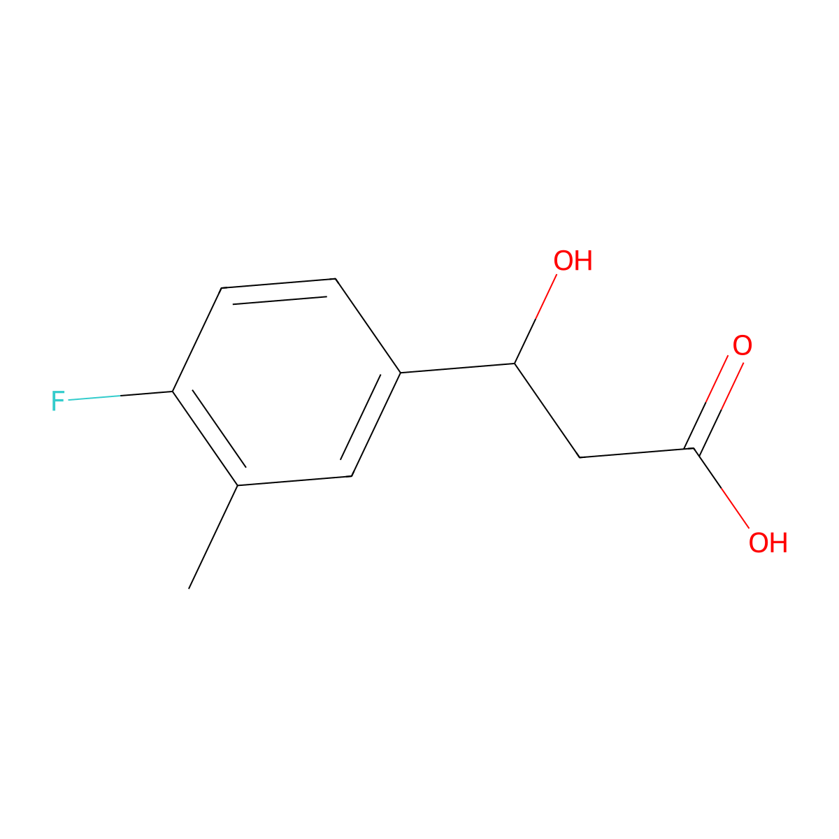 3-(4-Fluoro-3-methylphenyl)-3-hydroxypropanoic acid molecular structure, CAS 1250827-68-9