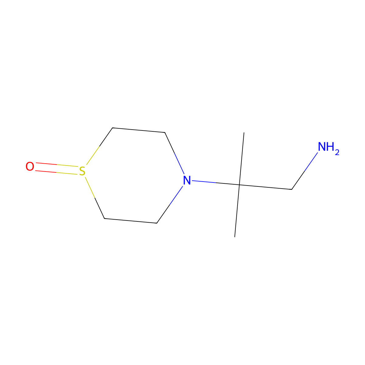4-(1-Amino-2-methylpropan-2-yl)-1lambda4-thiomorpholin-1-one molecular structure, CAS 1250827-77-0