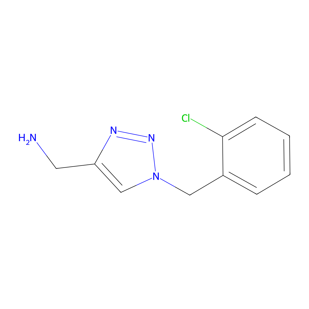 {1-[(2-chlorophenyl)methyl]-1H-1,2,3-triazol-4-yl}methanamine molecular structure, CAS 1250828-10-4