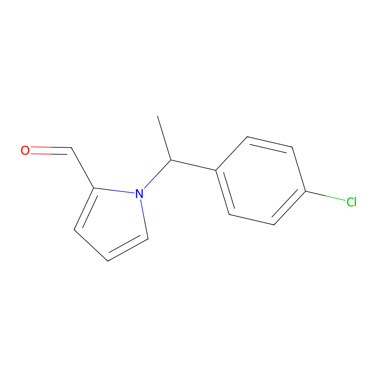 1-(1-(4-Chlorophenyl)ethyl)-1H-pyrrole-2-carbaldehyde molecular structure, CAS 1250834-09-3