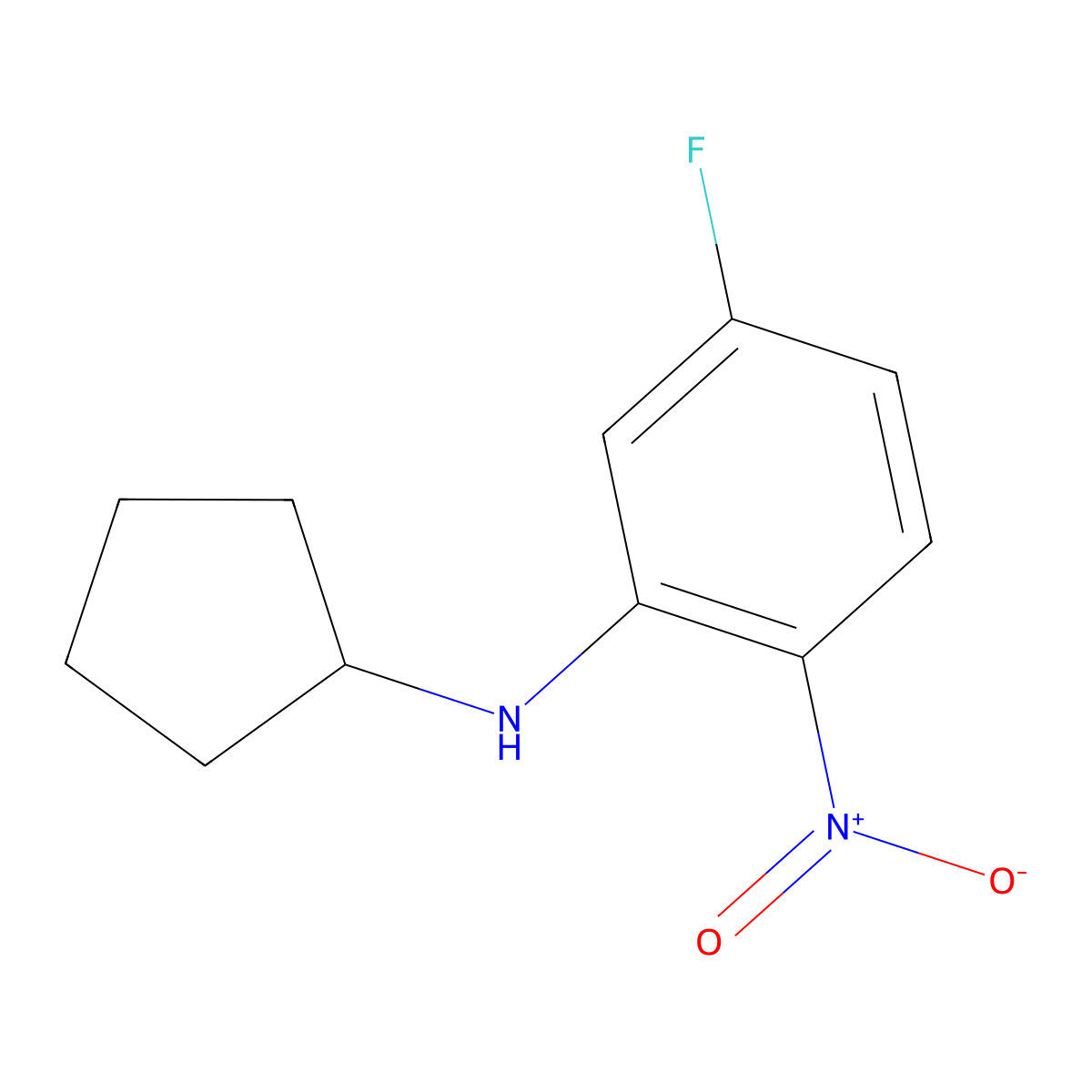 N-Cyclopentyl-5-fluoro-2-nitroaniline molecular structure, CAS 1250834-99-1