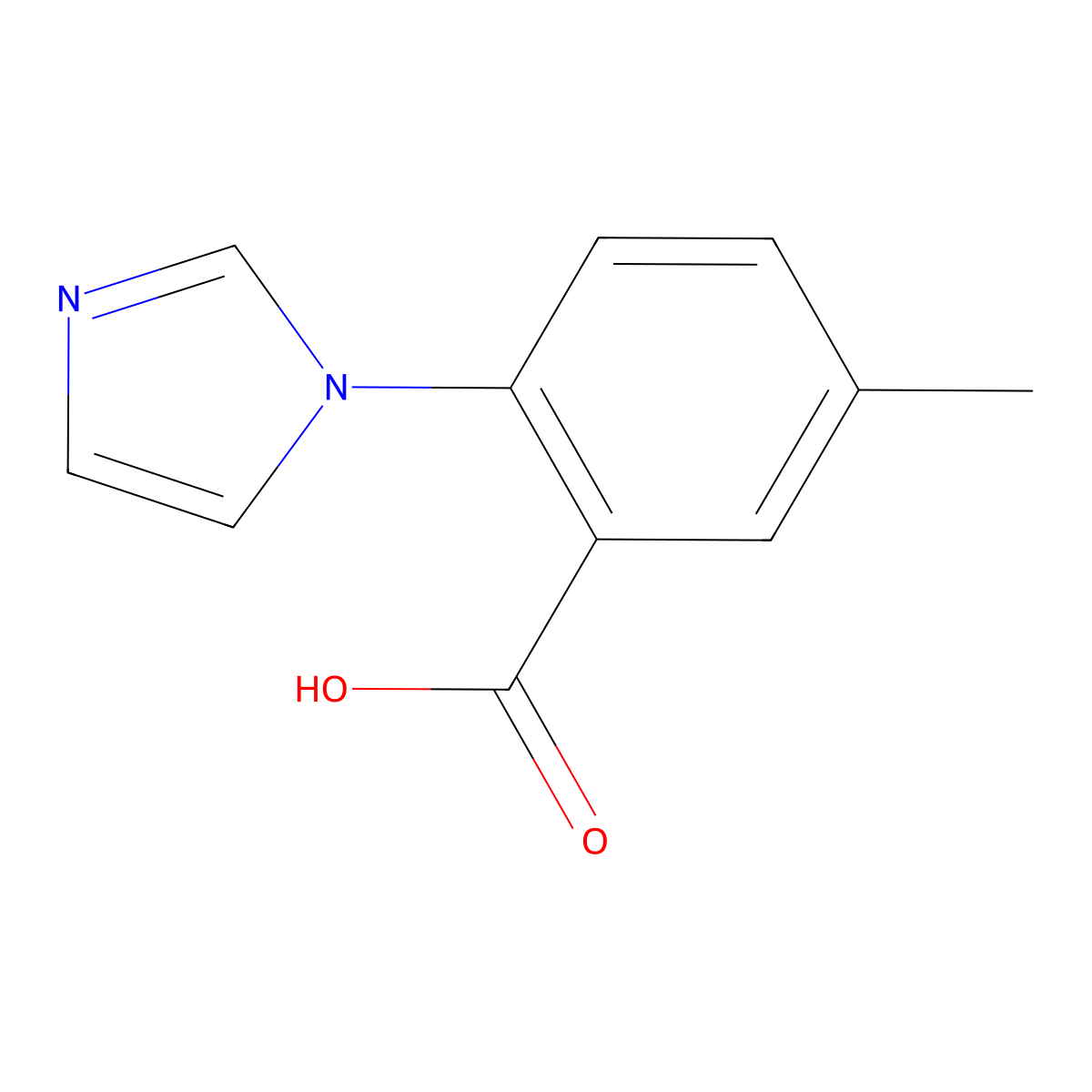 2-(1H-imidazol-1-yl)-5-methylbenzoic acid molecular structure, CAS 1250836-32-8