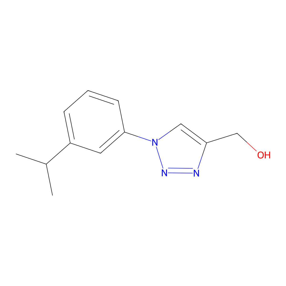 {1-[3-(propan-2-yl)phenyl]-1H-1,2,3-triazol-4-yl}methanol molecular structure, CAS 1250836-89-5