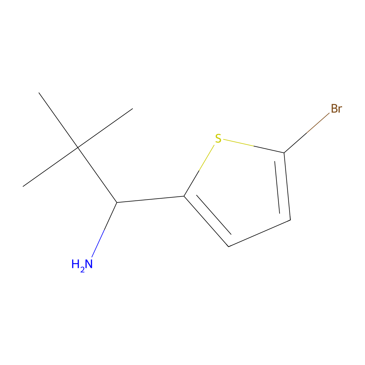 1-(5-Bromothiophen-2-yl)-2,2-dimethylpropan-1-amine molecular structure, CAS 1250837-94-5
