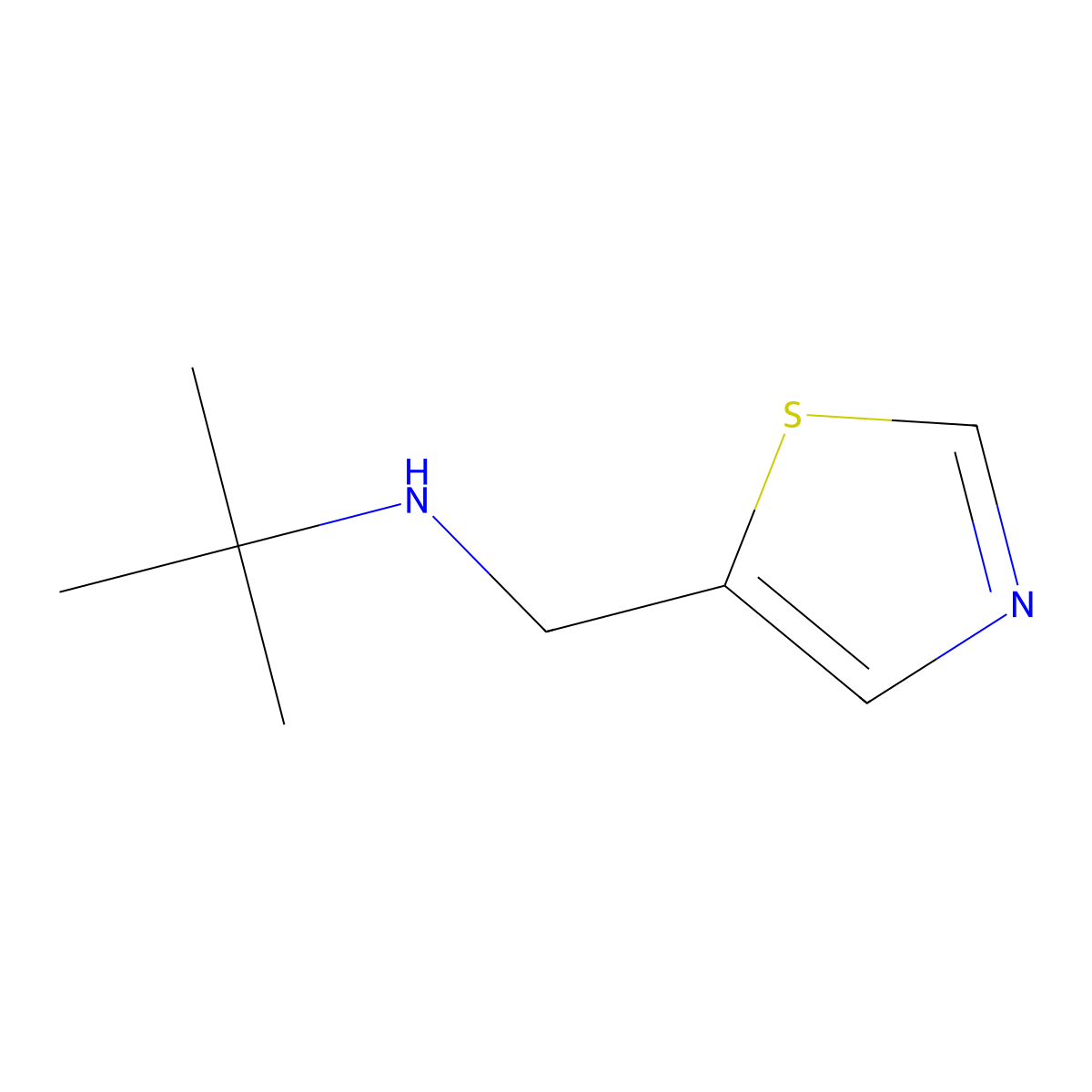 Tert-butyl(1,3-thiazol-5-ylmethyl)amine molecular structure, CAS 1250840-54-0