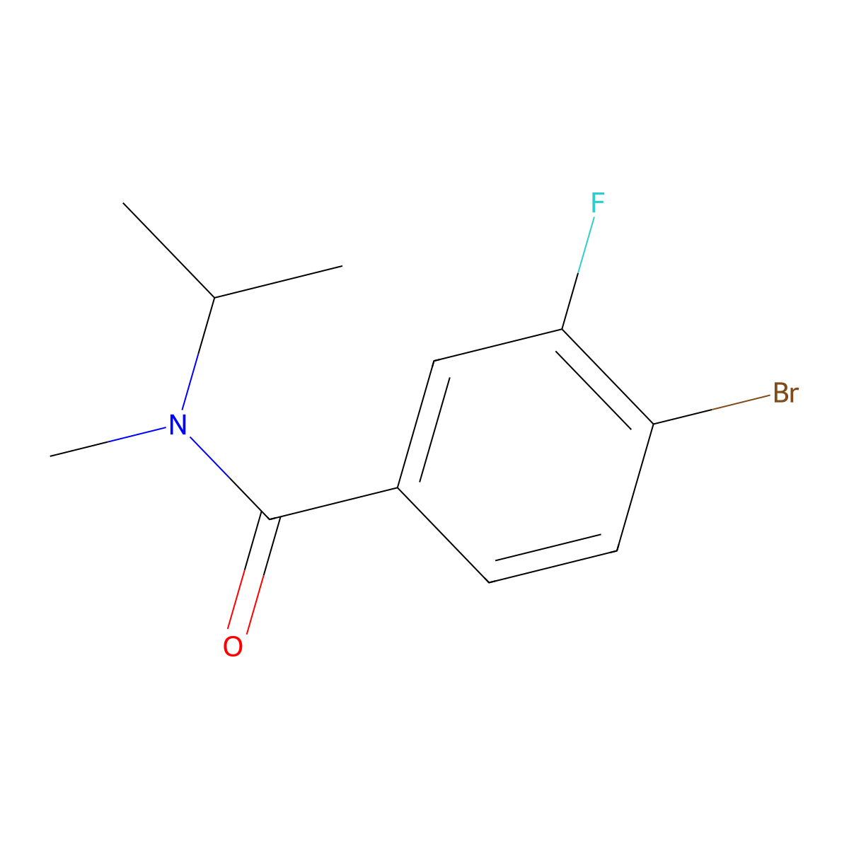 4-Bromo-3-fluoro-N-methyl-N-(1-methylethyl)benzamide molecular structure, CAS 1250841-76-9