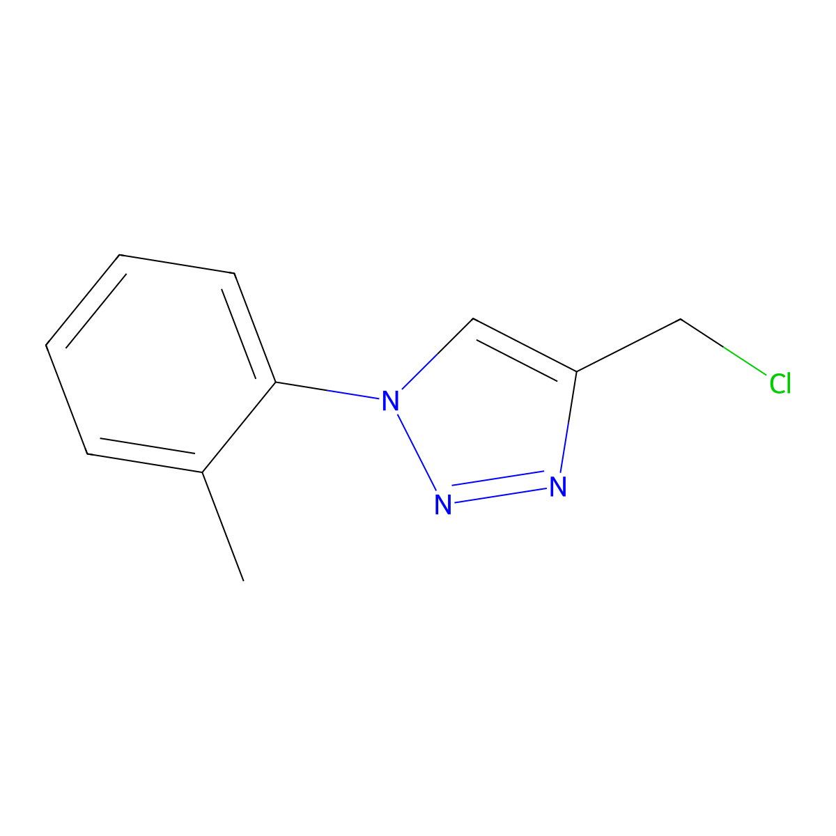4-(chloromethyl)-1-(2-methylphenyl)-1H-1,2,3-triazole molecular structure, CAS 1250843-68-5