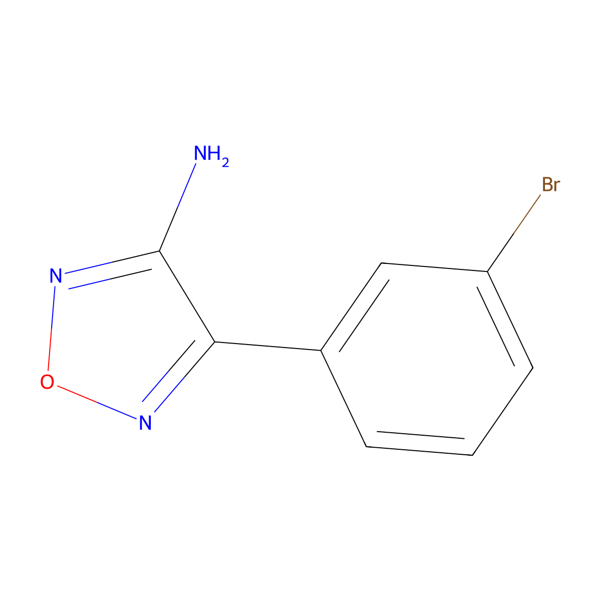 4-(3-Bromophenyl)-1,2,5-oxadiazol-3-amine molecular structure, CAS 1250843-92-5