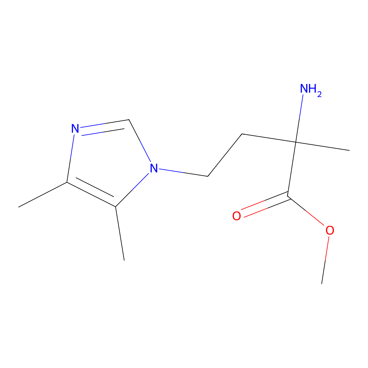 Methyl 2-amino-4-(4,5-dimethyl-1h-imidazol-1-yl)-2-methylbutanoate molecular structure, CAS 1250844-27-9