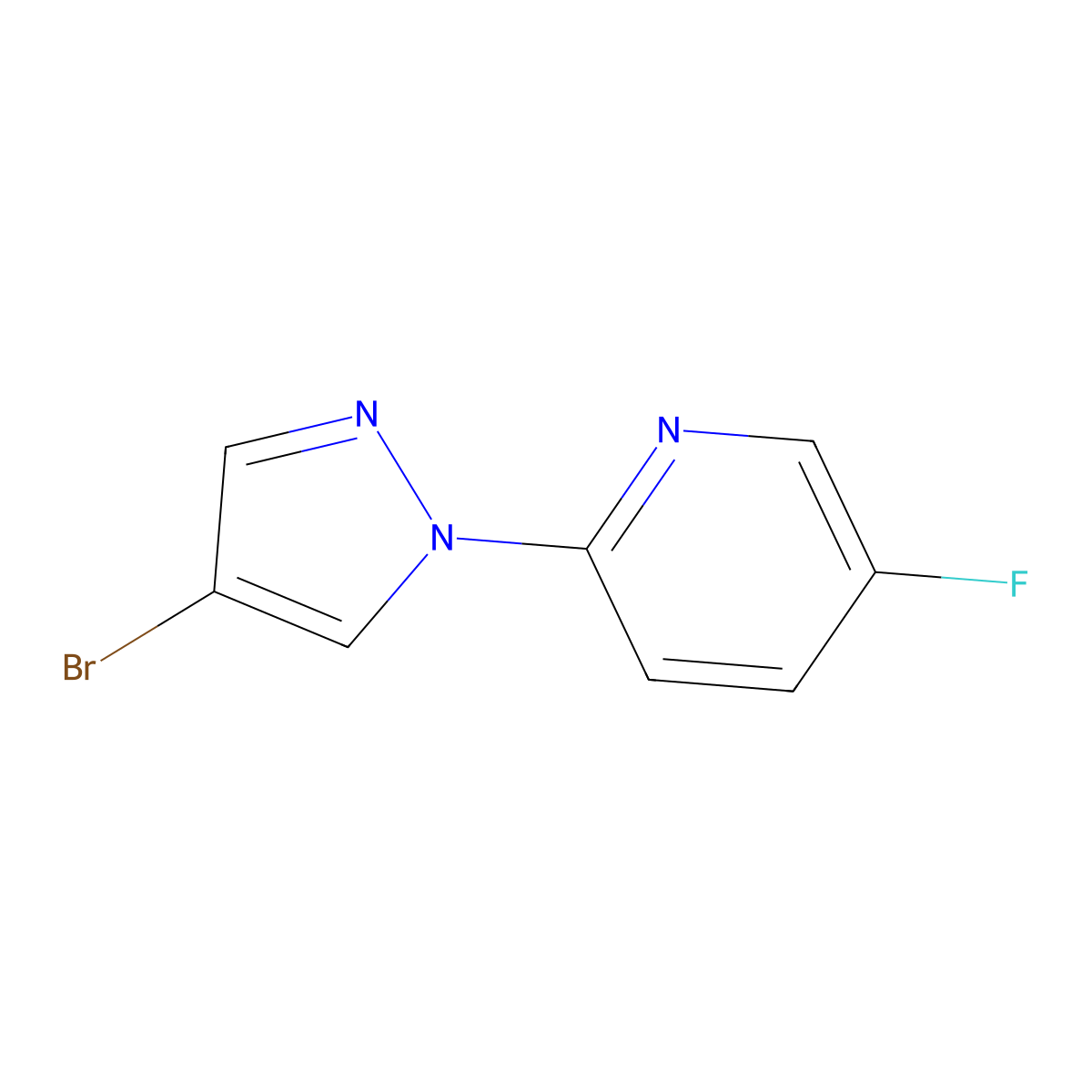 2-(4-Bromo-1H-pyrazol-1-yl)-5-fluoropyridine molecular structure, CAS 1250845-22-7