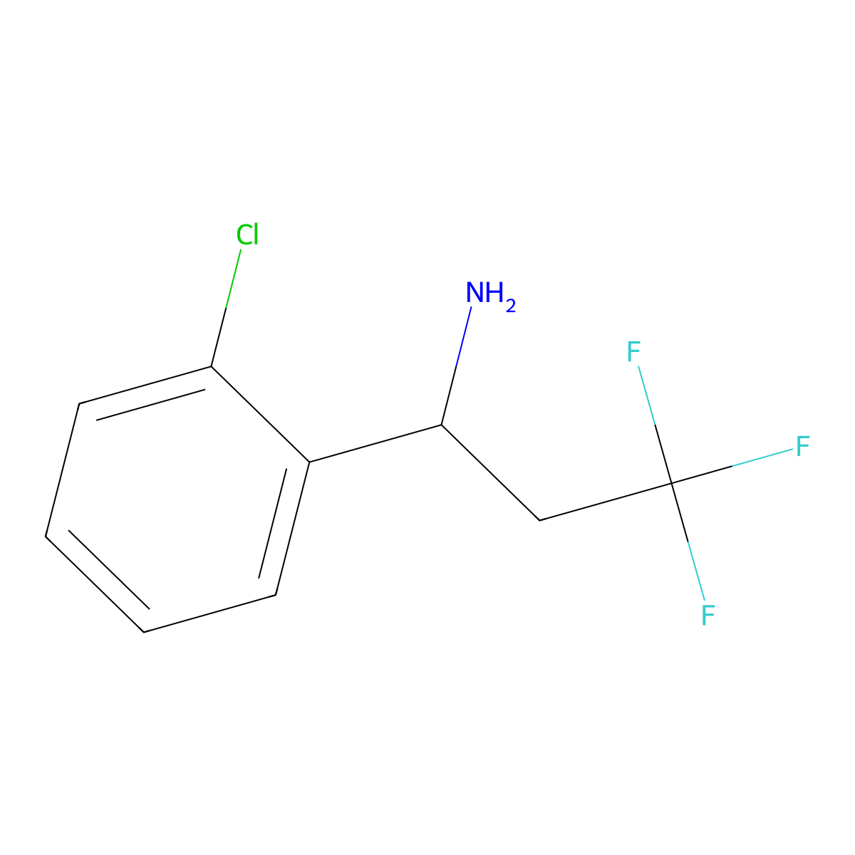 1-(2-Chlorophenyl)-3,3,3-trifluoropropan-1-amine molecular structure, CAS 1250845-35-2