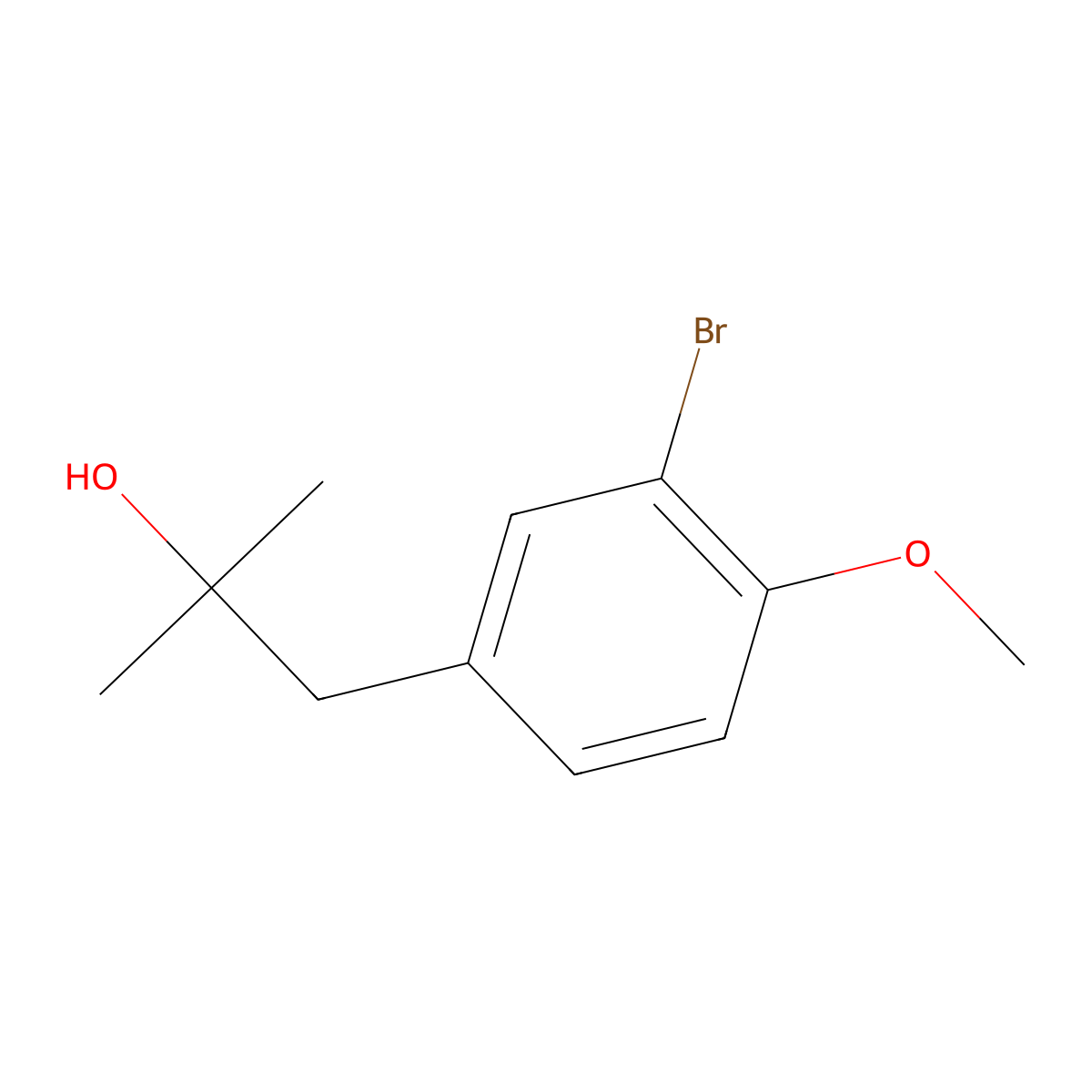 1-(3-Bromo-4-methoxyphenyl)-2-methylpropan-2-ol molecular structure, CAS 1250845-70-5