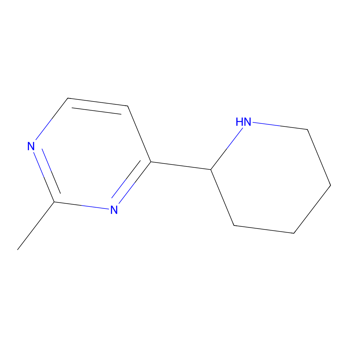 2-Methyl-4-piperidin-2-ylpyrimidine molecular structure, CAS 1250845-80-7