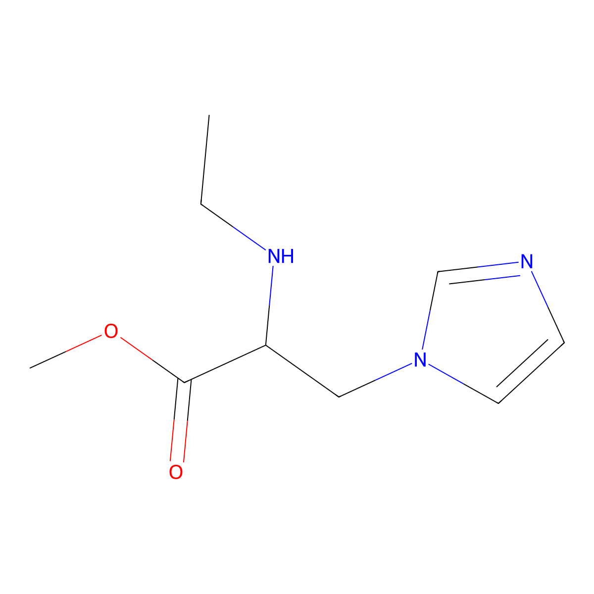 Methyl 2-(ethylamino)-3-(1h-imidazol-1-yl)propanoate molecular structure, CAS 1250848-09-9
