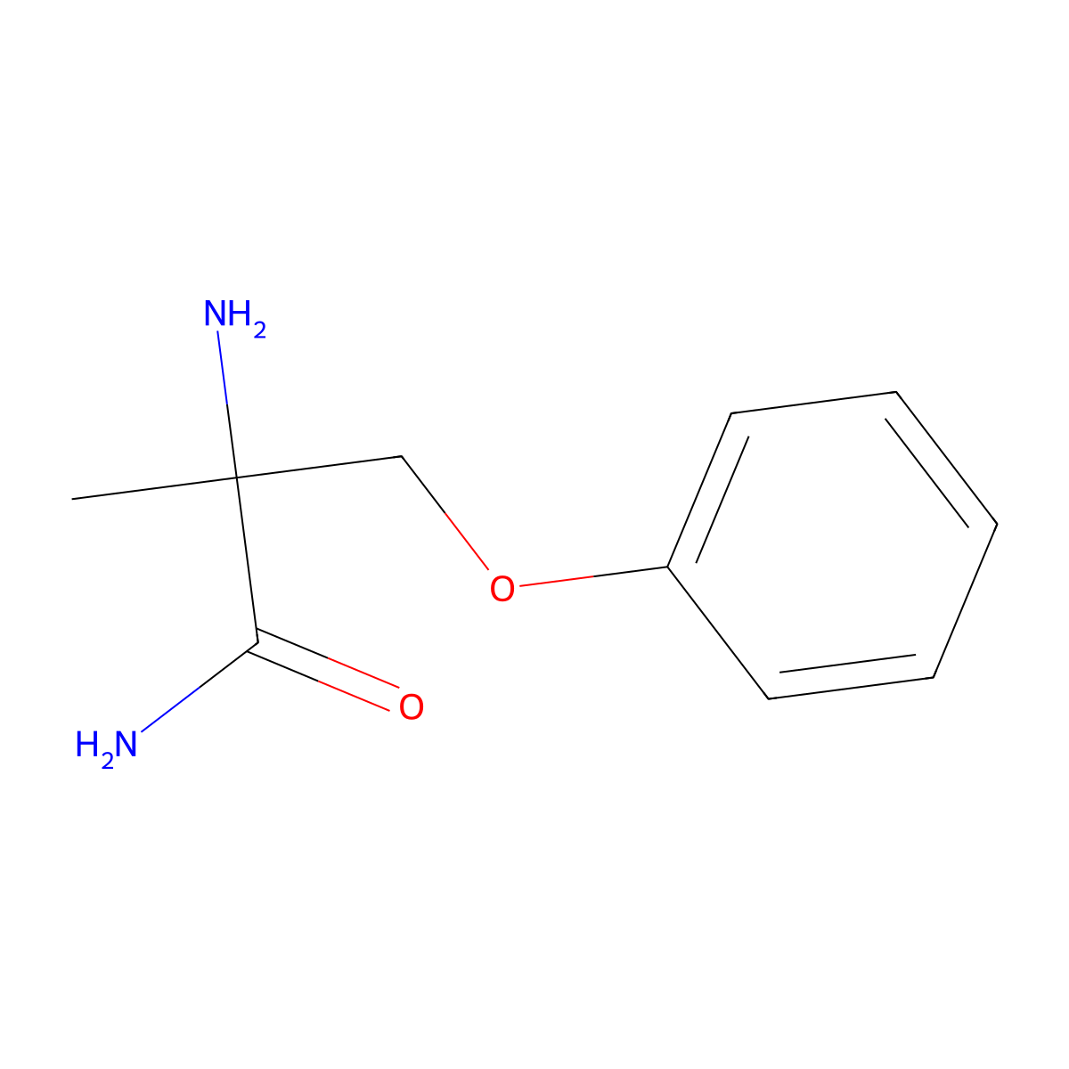 2-Amino-2-methyl-3-phenoxypropanamide molecular structure, CAS 1250848-10-2