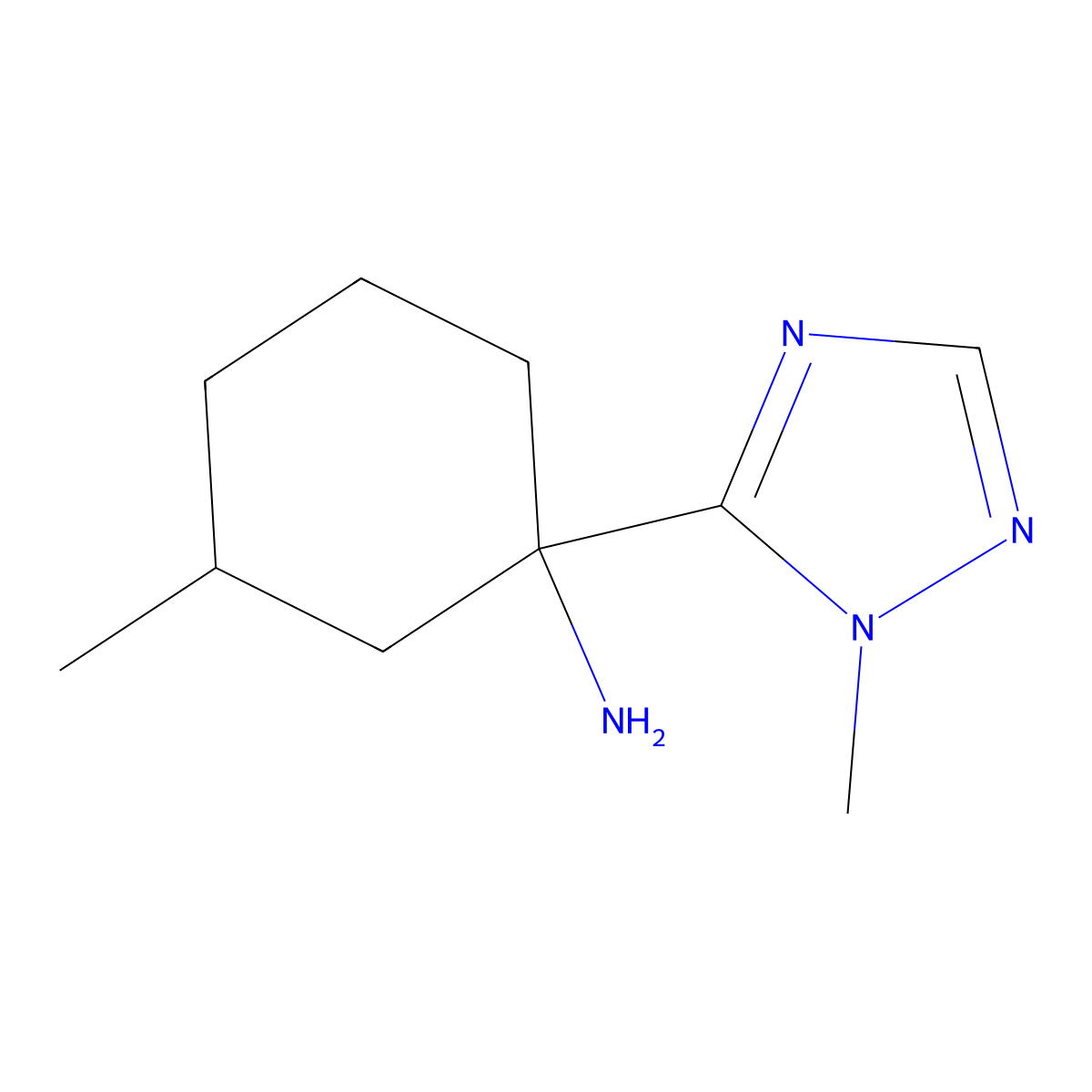 3-Methyl-1-(1-methyl-1h-1,2,4-triazol-5-yl)cyclohexan-1-amine molecular structure, CAS 1250849-84-3