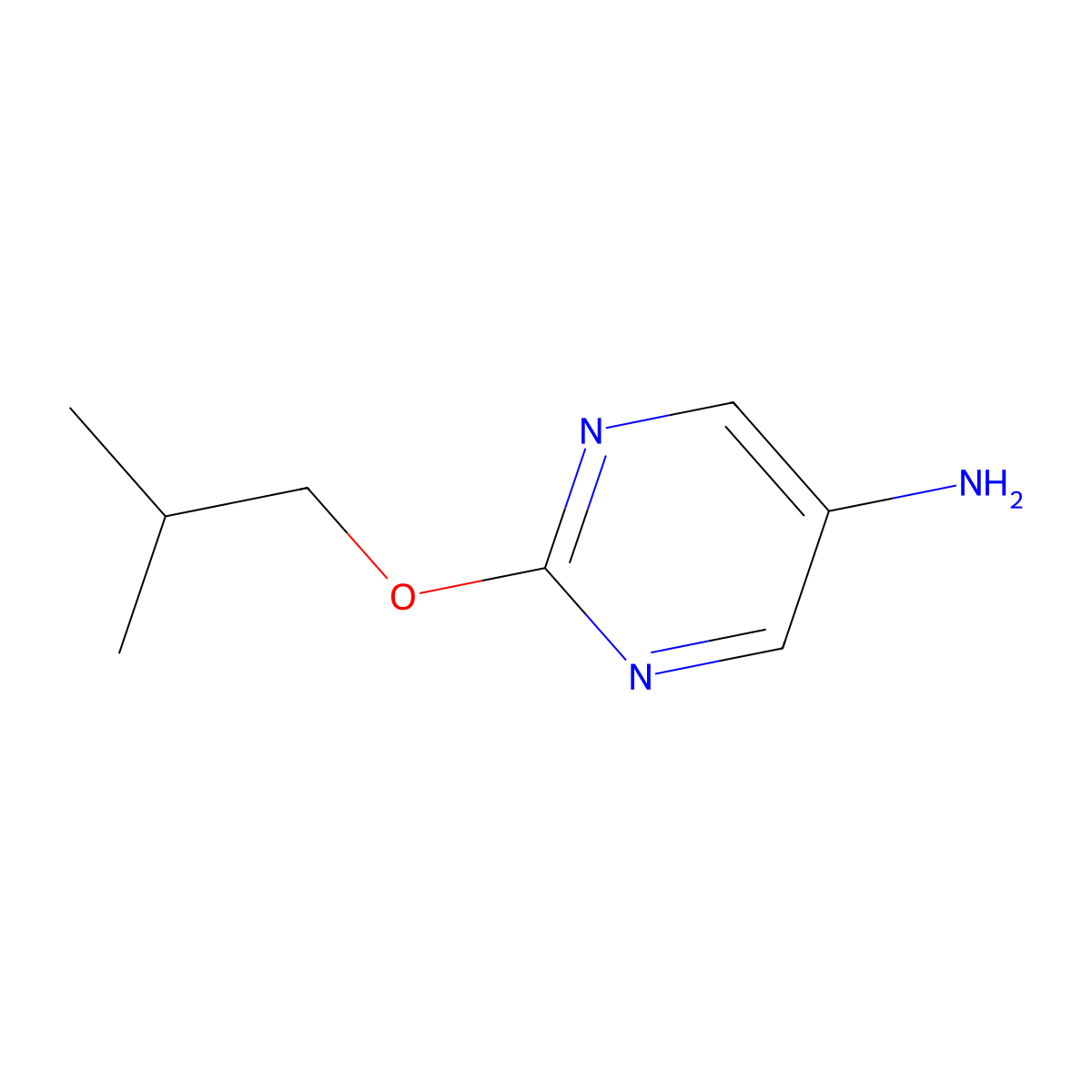 2-(2-Methylpropoxy)pyrimidin-5-amine molecular structure, CAS 1250850-07-7