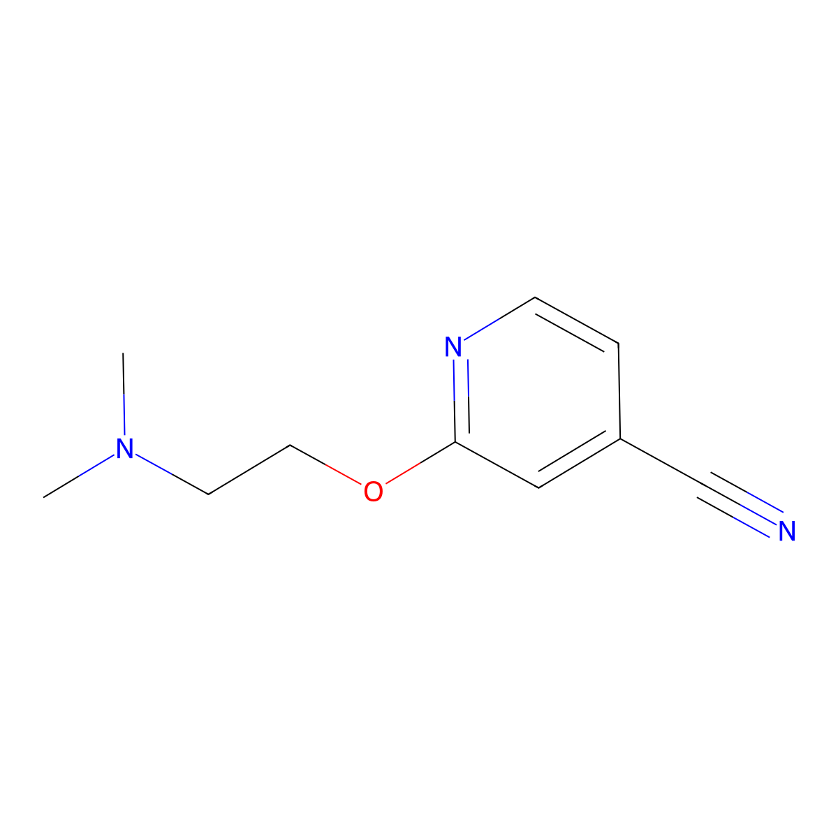 2-(2-(Dimethylamino)ethoxy)pyridine-4-carbonitrile molecular structure, CAS 1250850-96-4