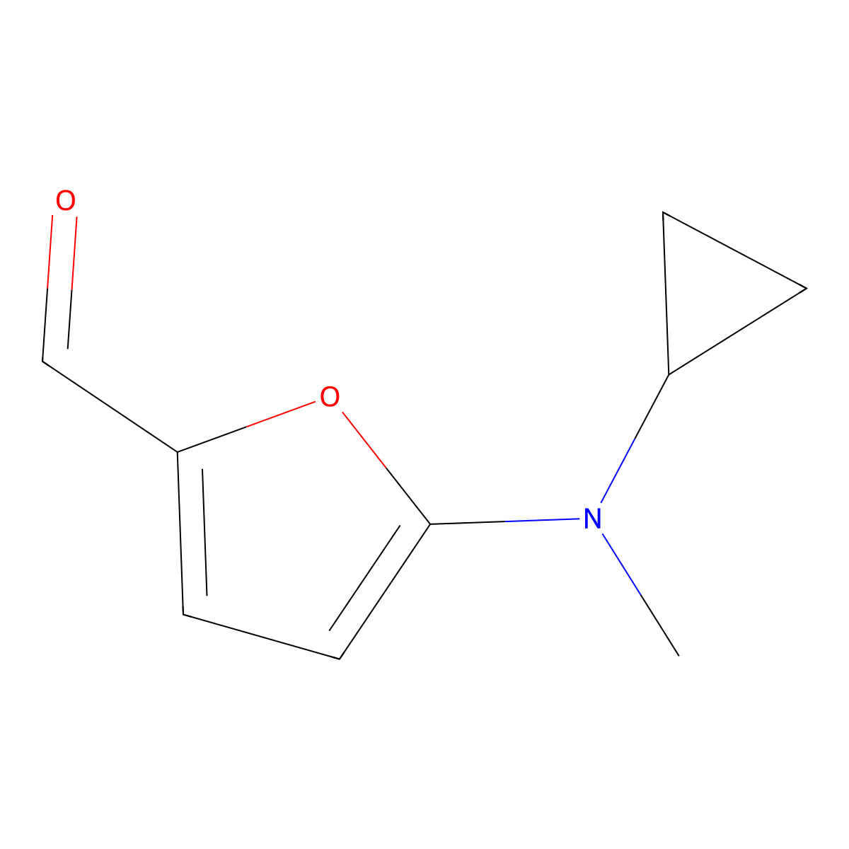 5-[Cyclopropyl(methyl)amino]furan-2-carbaldehyde molecular structure, CAS 1250851-34-3