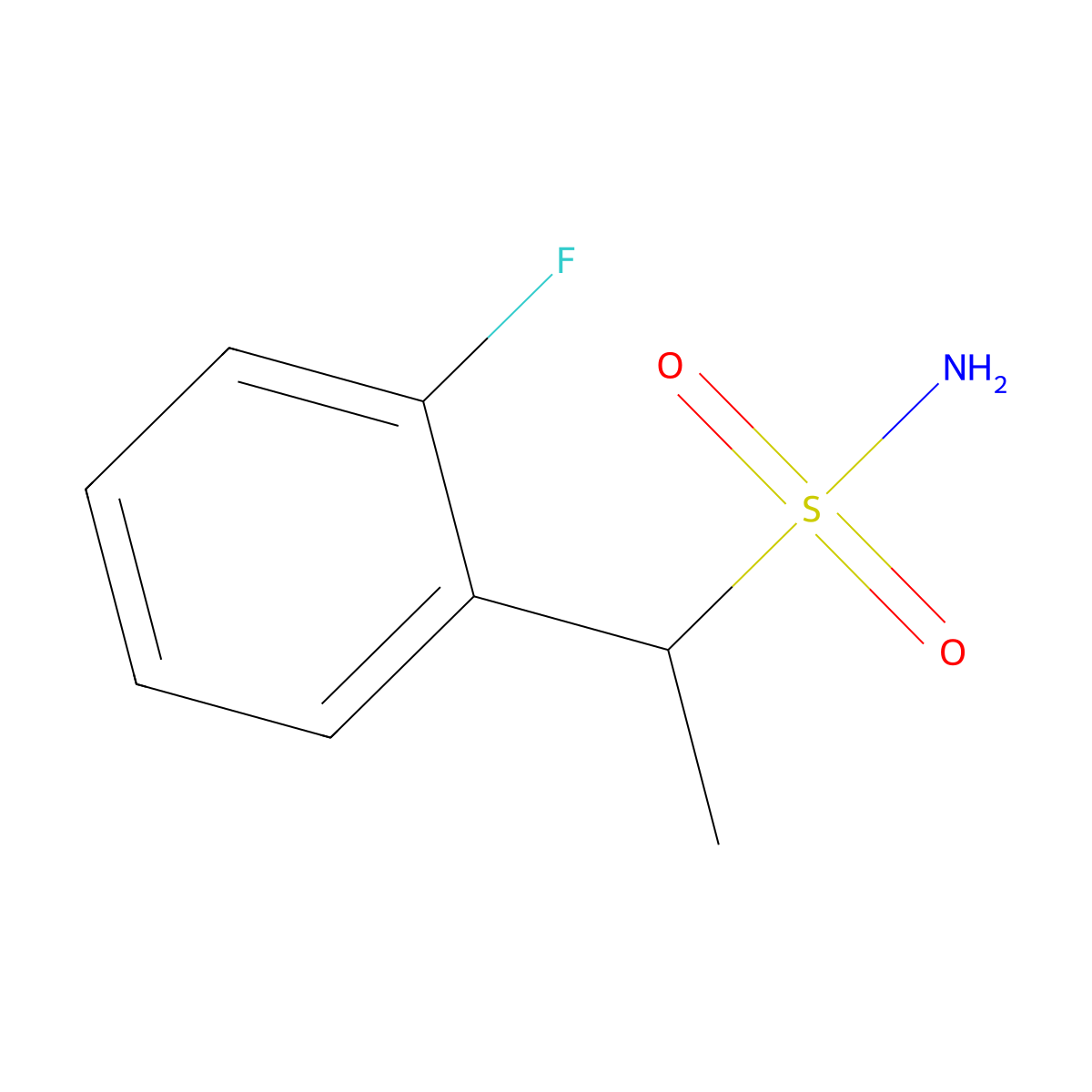 1-(2-Fluorophenyl)ethane-1-sulfonamide molecular structure, CAS 1250852-33-5