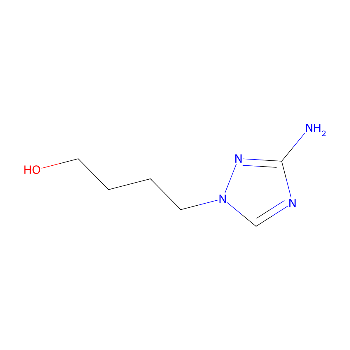 4-(3-amino-1H-1,2,4-triazol-1-yl)butan-1-ol molecular structure, CAS 1250874-95-3