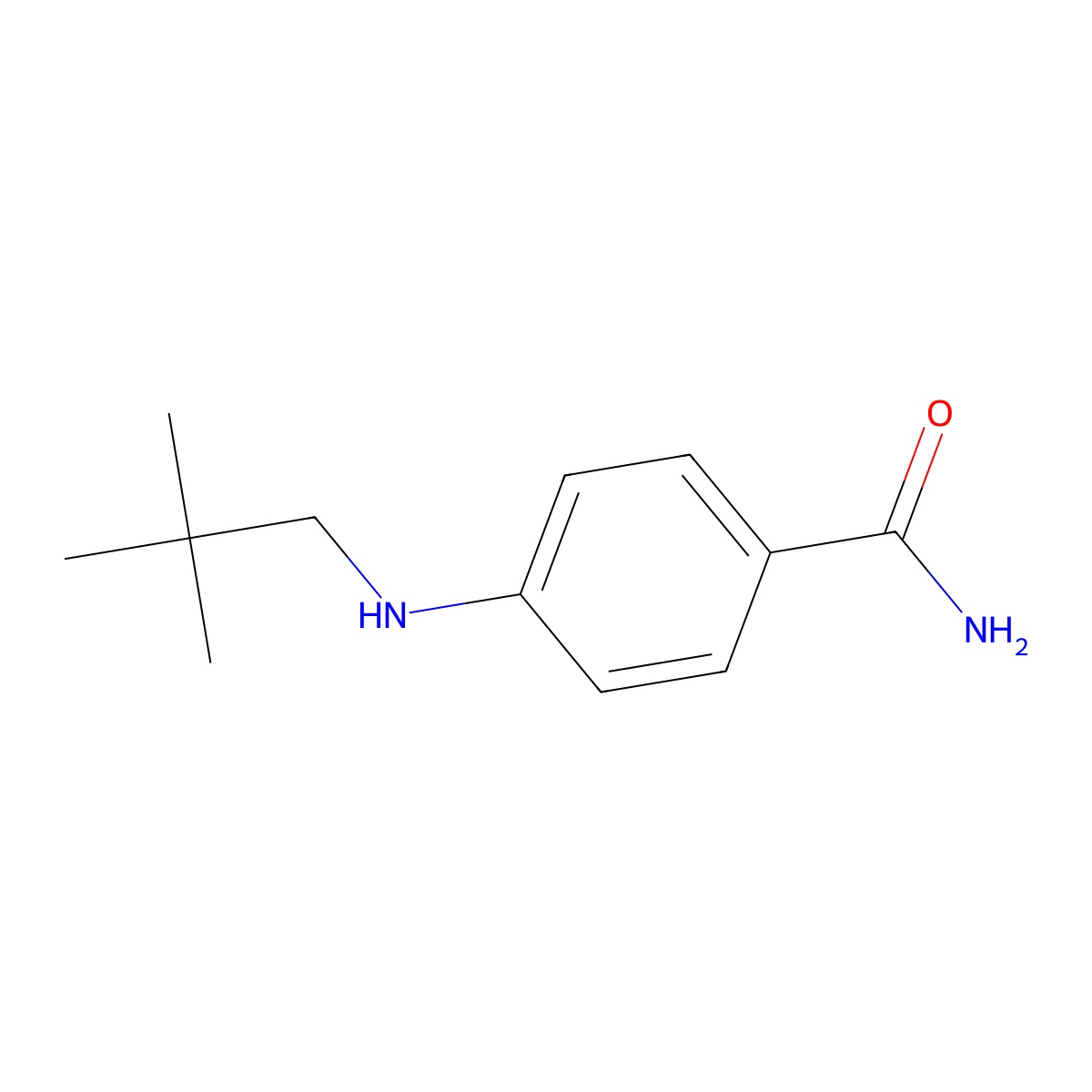 4-[(2,2-Dimethylpropyl)amino]benzamide molecular structure, CAS 1250880-38-6