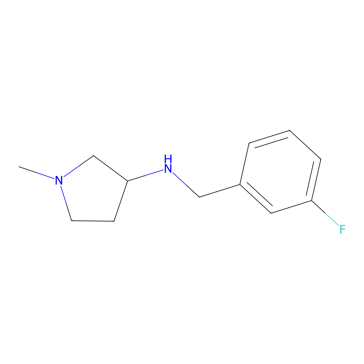 N-[(3-fluorophenyl)methyl]-1-methylpyrrolidin-3-amine molecular structure, CAS 1250880-50-2