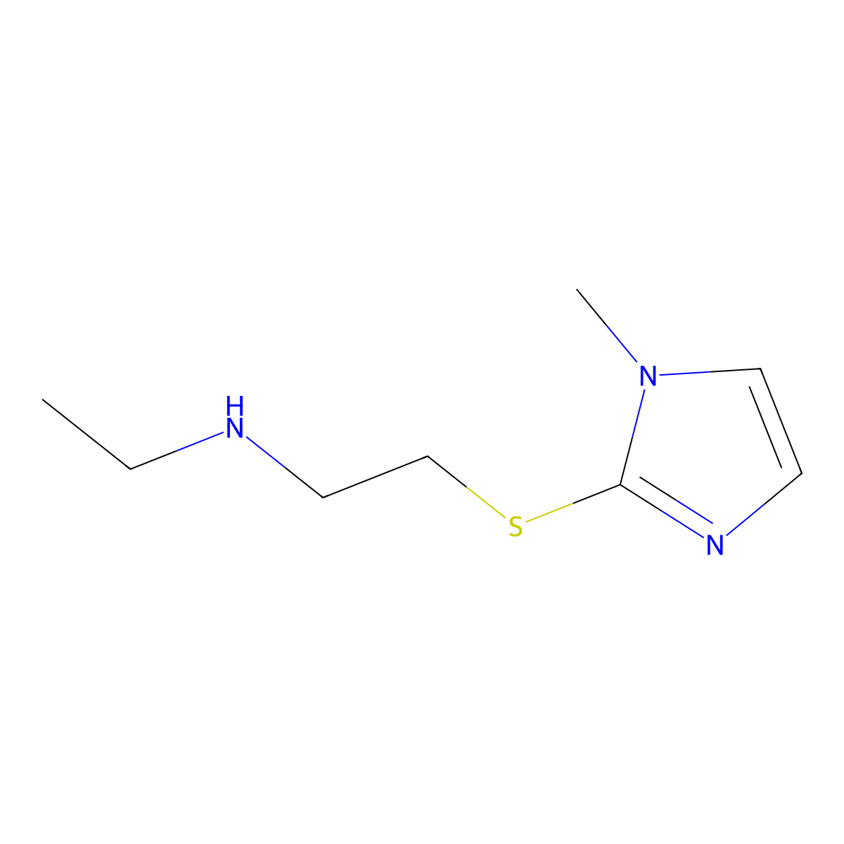 ethyl({2-[(1-methyl-1H-imidazol-2-yl)sulfanyl]ethyl})amine molecular structure, CAS 1250882-68-8