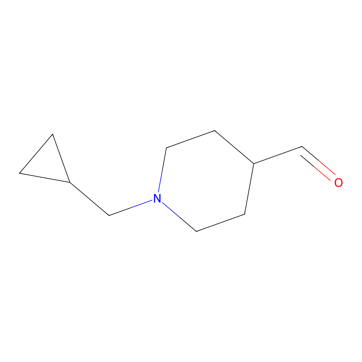 1-(Cyclopropylmethyl)piperidine-4-carbaldehyde molecular structure, CAS 1250887-24-1