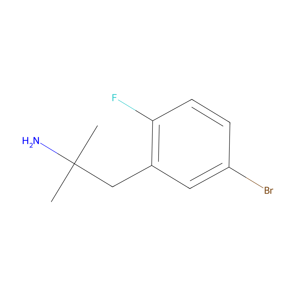 1-(5-Bromo-2-fluorophenyl)-2-methylpropan-2-amine molecular structure, CAS 1250889-36-1