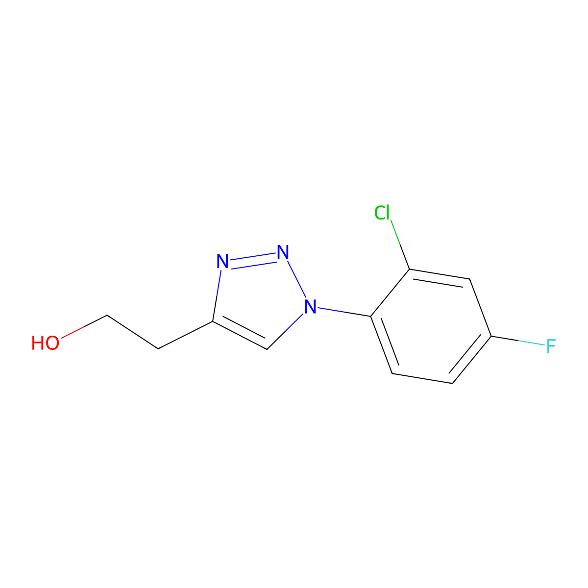 2-[1-(2-chloro-4-fluorophenyl)-1H-1,2,3-triazol-4-yl]ethan-1-ol molecular structure, CAS 1250889-54-3