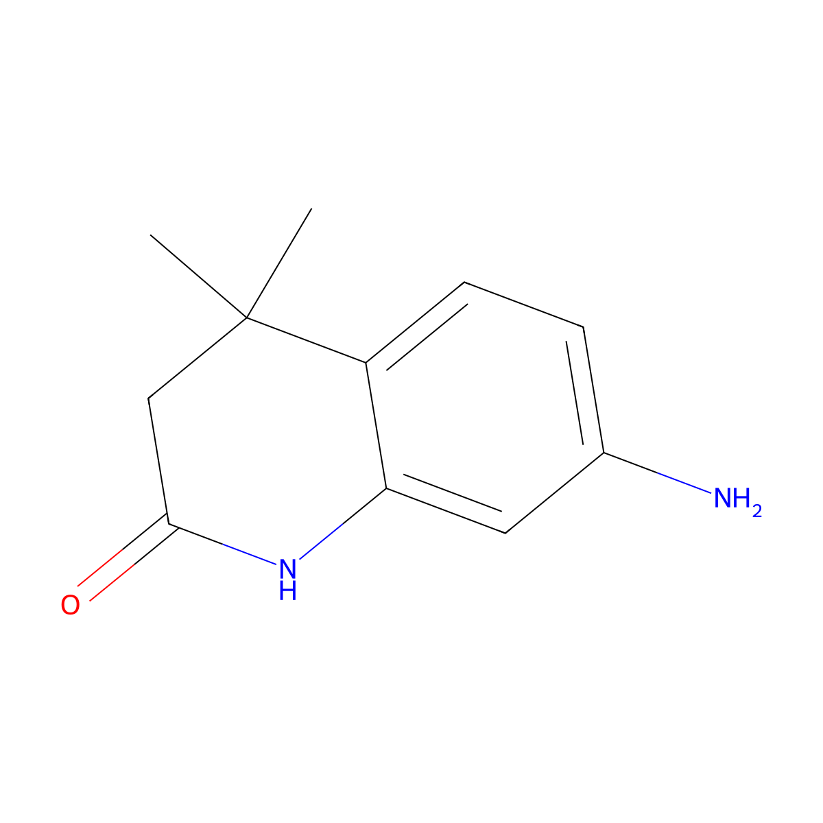7-amino-4,4-dimethyl-3,4-dihydroquinolin-2(1H)-one molecular structure, CAS 125089-59-0