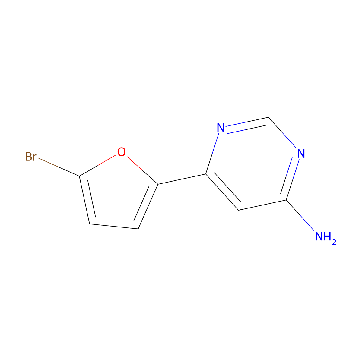 6-(5-Bromofuran-2-yl)pyrimidin-4-amine molecular structure, CAS 1250891-98-5