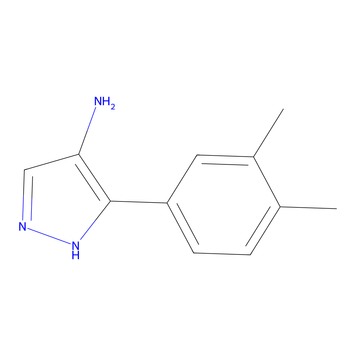 5-(3,4-dimethylphenyl)-1H-pyrazol-4-amine molecular structure, CAS 1250893-36-7