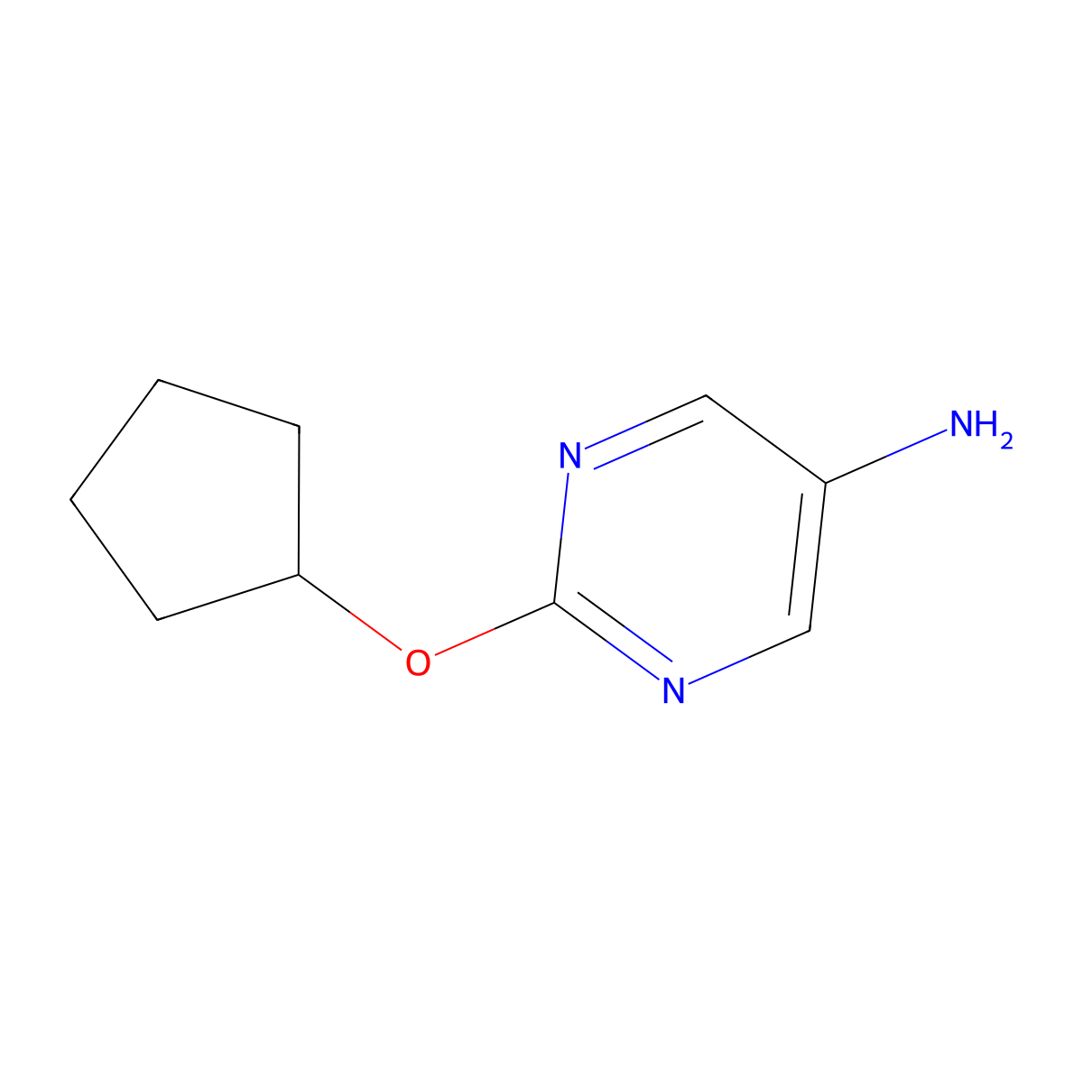 2-(Cyclopentyloxy)pyrimidin-5-amine molecular structure, CAS 1250893-86-7