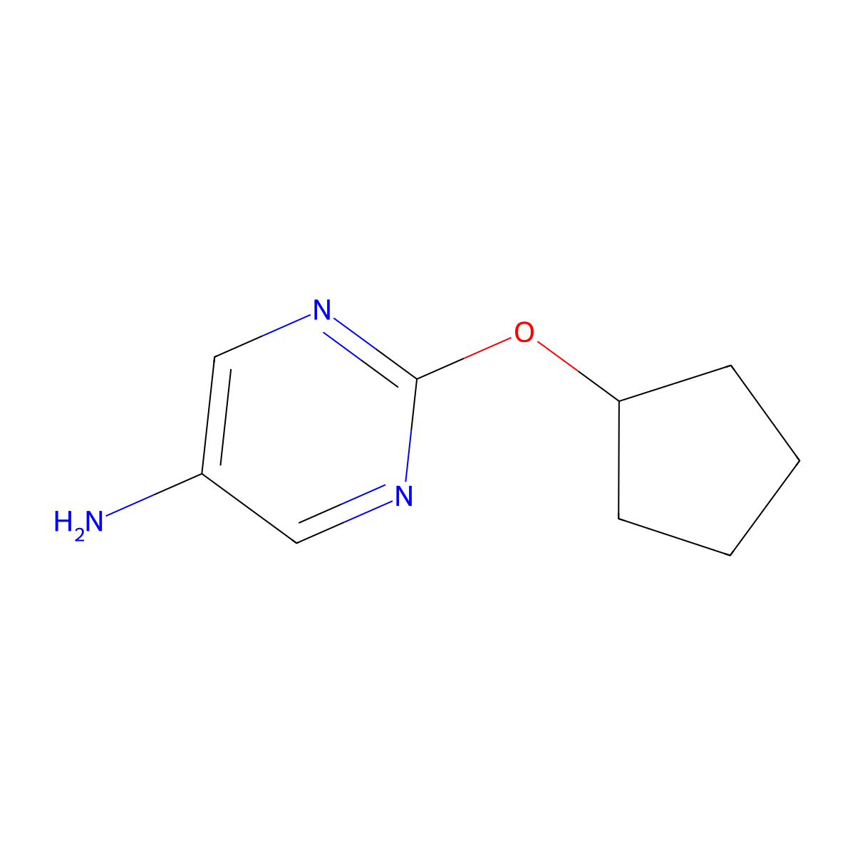 2-(Cyclopentyloxy)pyrimidin-5-amine molecular structure, CAS 1250893-86-7
