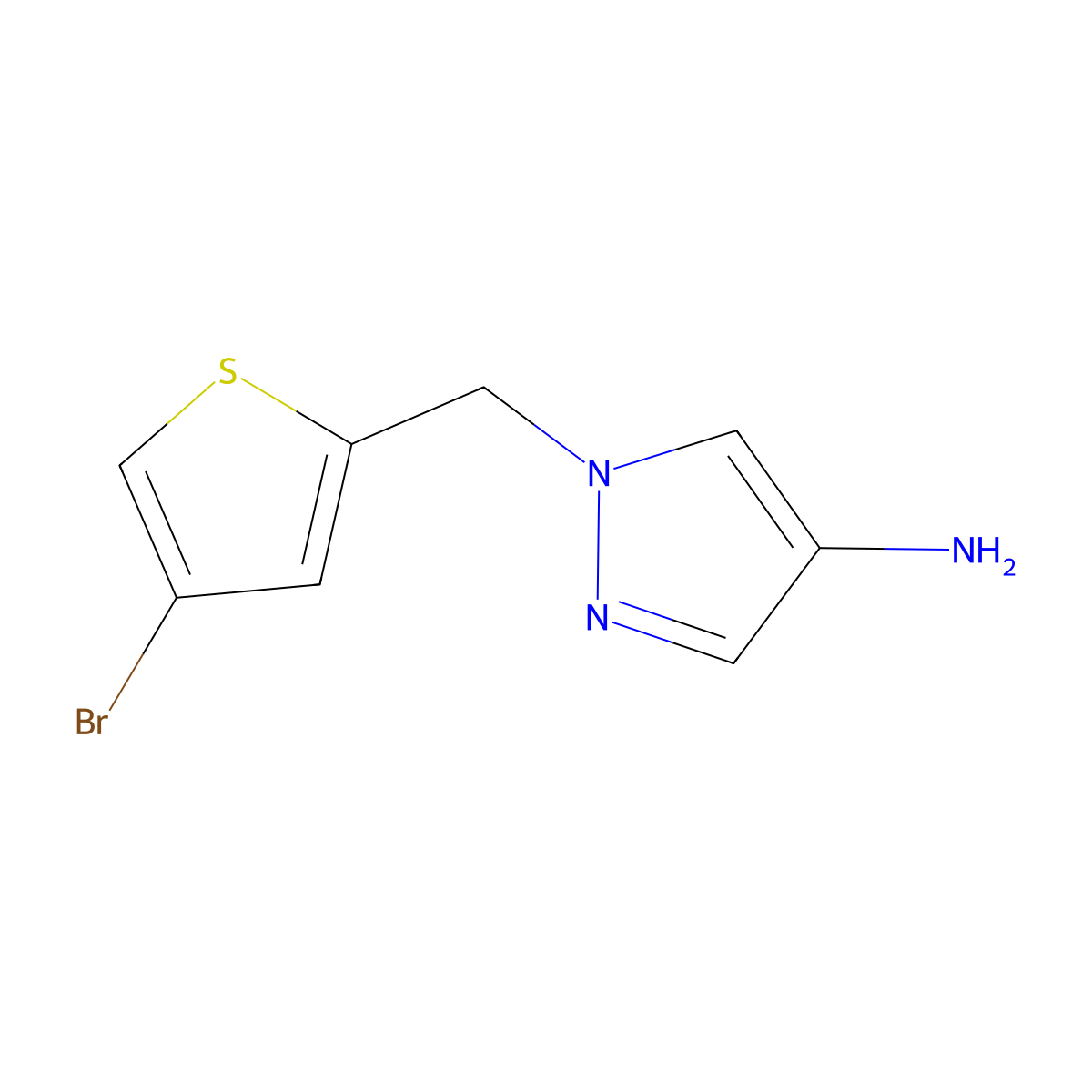 1-[(4-Bromothiophen-2-YL)methyl]-1H-pyrazol-4-amine molecular structure, CAS 1250893-98-1