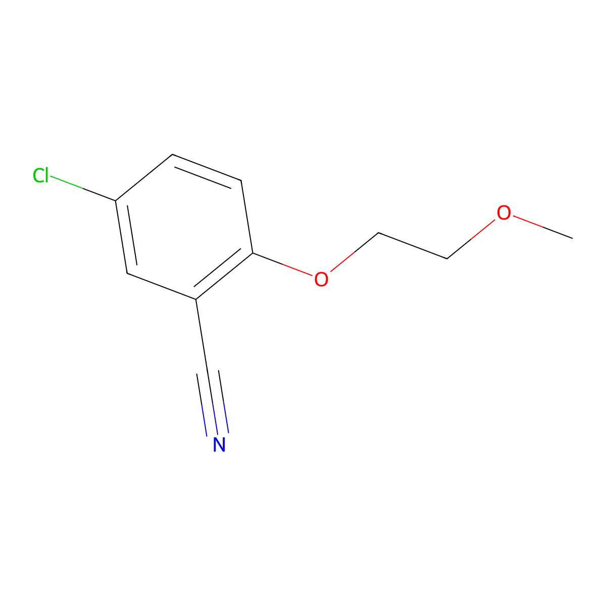 5-Chloro-2-(2-methoxyethoxy)benzonitrile molecular structure, CAS 1250894-19-9